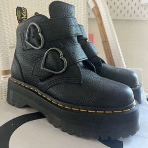 Dr. Martens Leather Platform Boots - Devon Heart